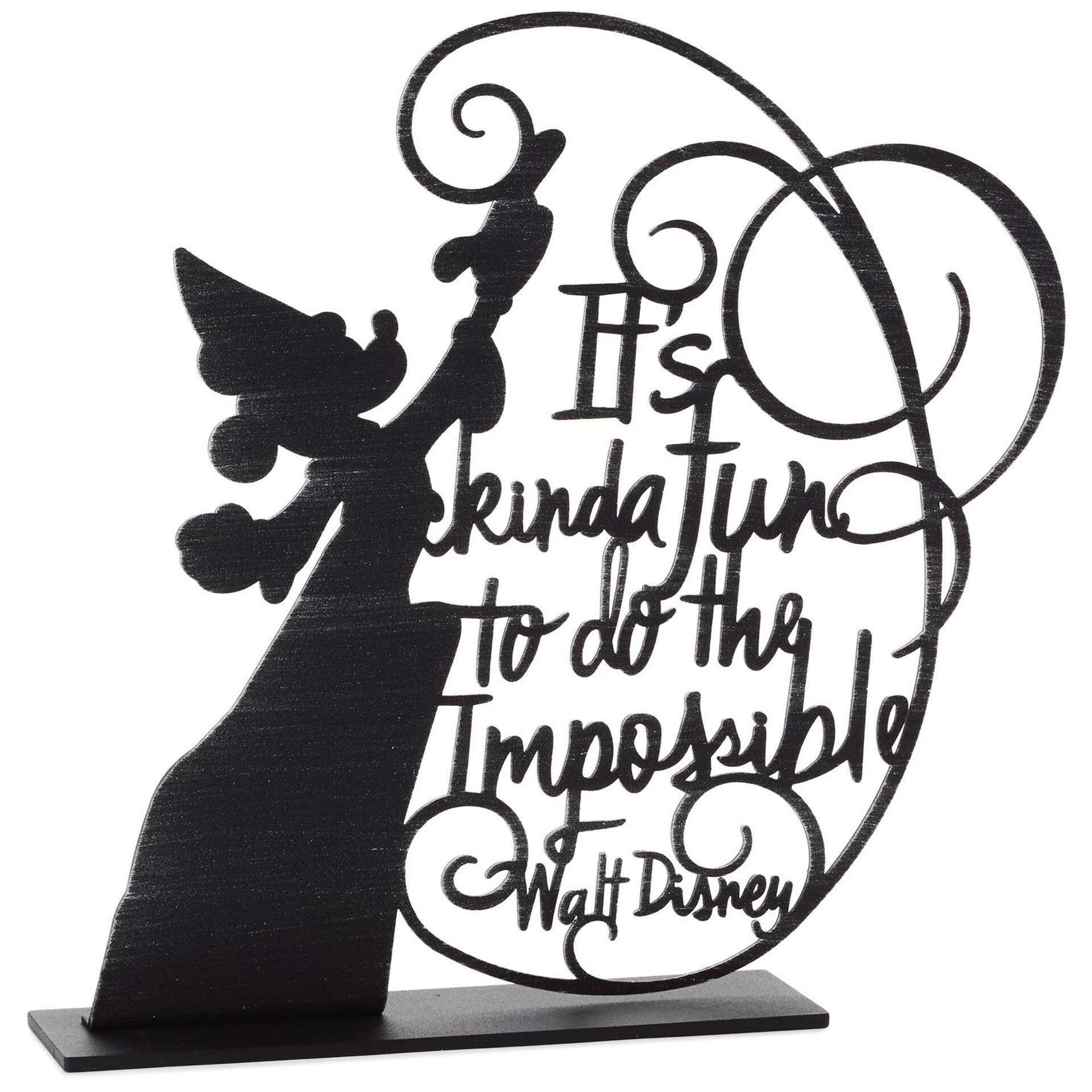 Disney Sorcerer Mickey Do The Impossible Metal Quote, 7.75"