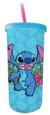 Disney Stitch  Bottle Water With Straw