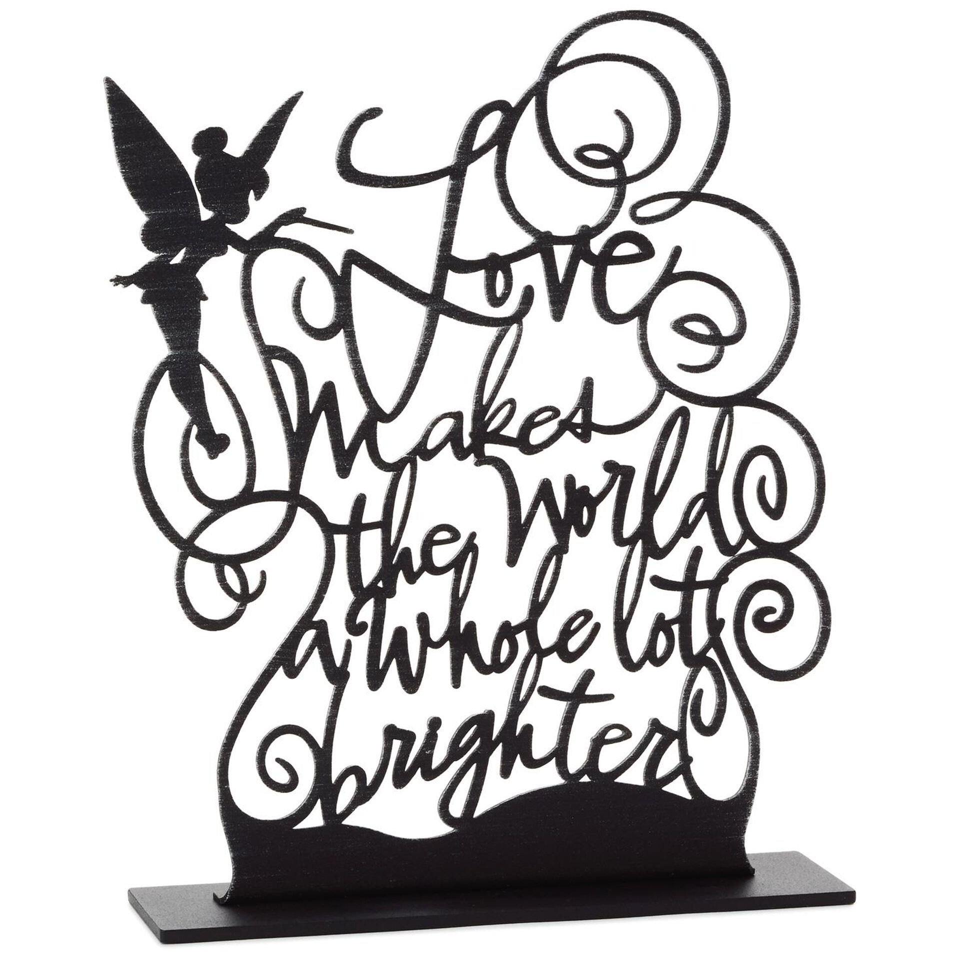 Disney Tinker Bell Brighter World Metal Quote Figurine, 9"