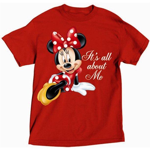 Disney Womens Minnie Mouse All About Me Red Shirt