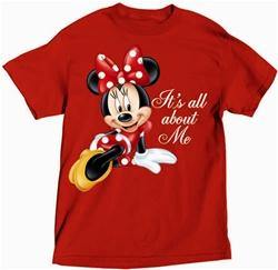 Disney Womens T Shirt All About Me Minnie Plus, Red