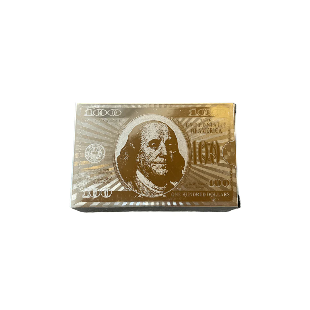 $100 BILL SILVER PLAYING CARDS