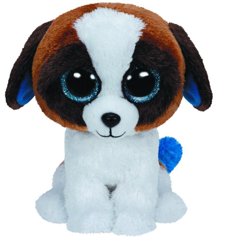 Duke Brown & White Dog Beanie Boo Medium 10" - Stuffed Animal By Ty (37012)