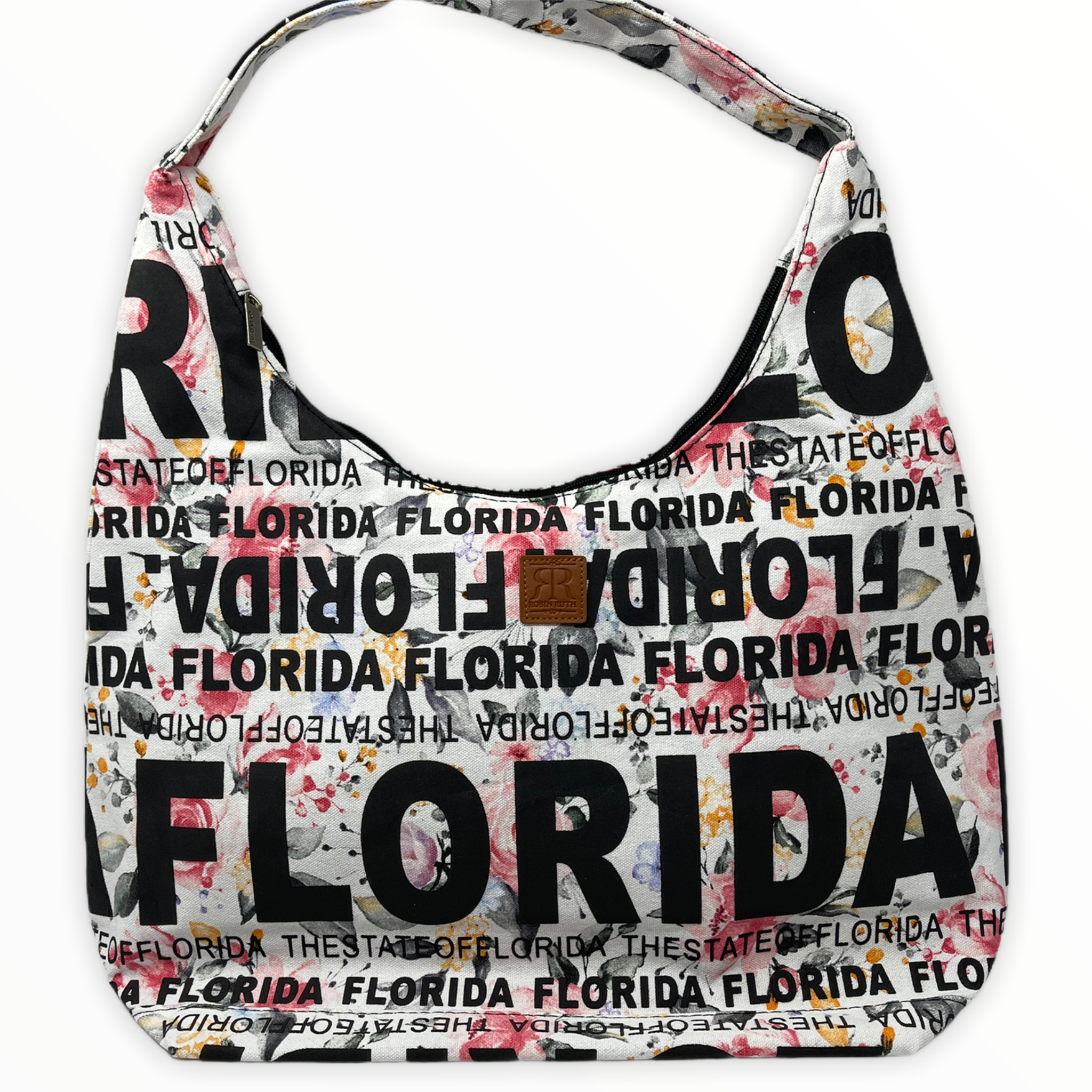 Florida Floral  City Shoulder Bag - Black