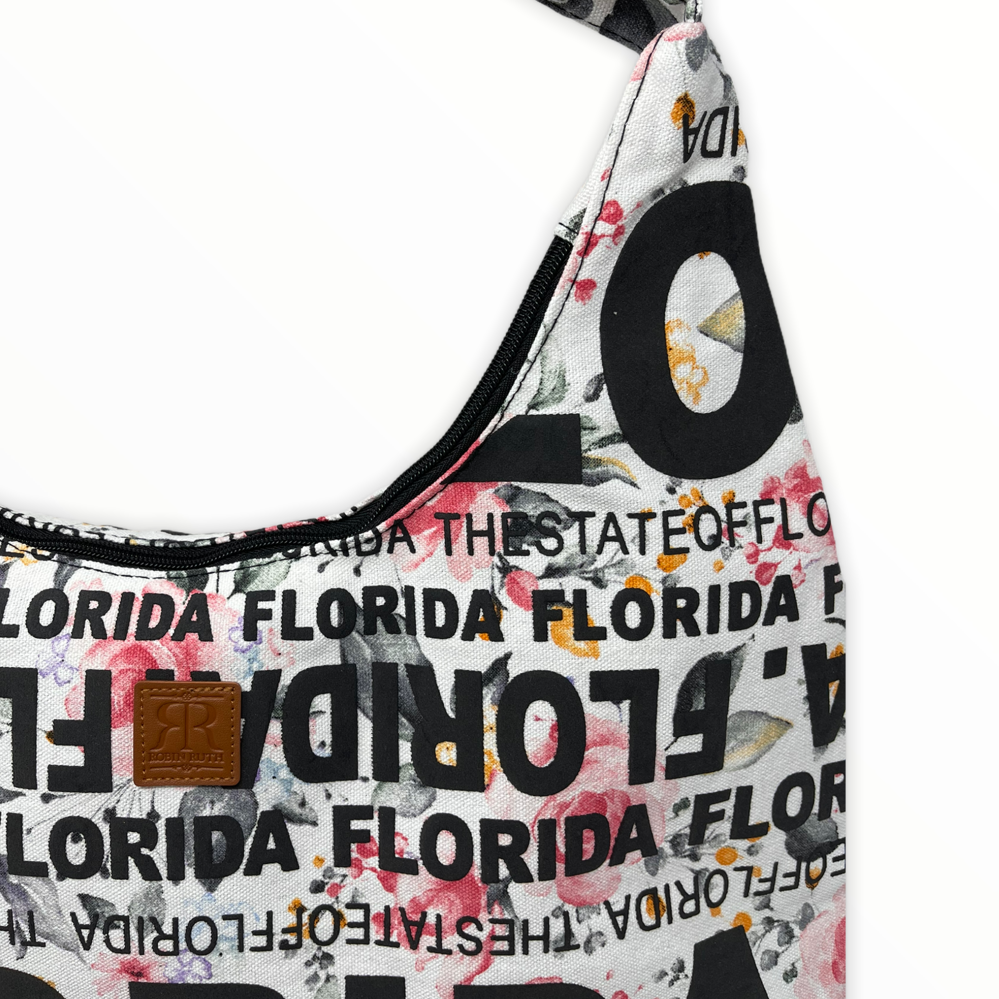 Florida Floral  City Shoulder Bag - Black