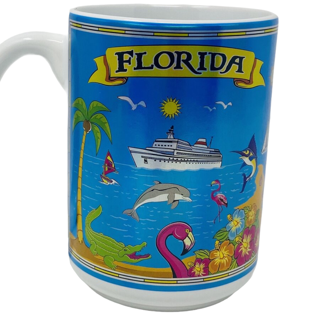 FLORIDA MAP MUG METALLIC