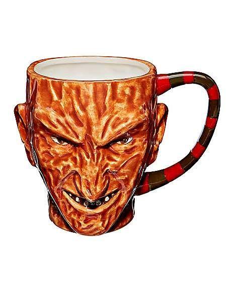 Freddy krueger Head W/ Lid Ceramic 3D Sculpted Mug