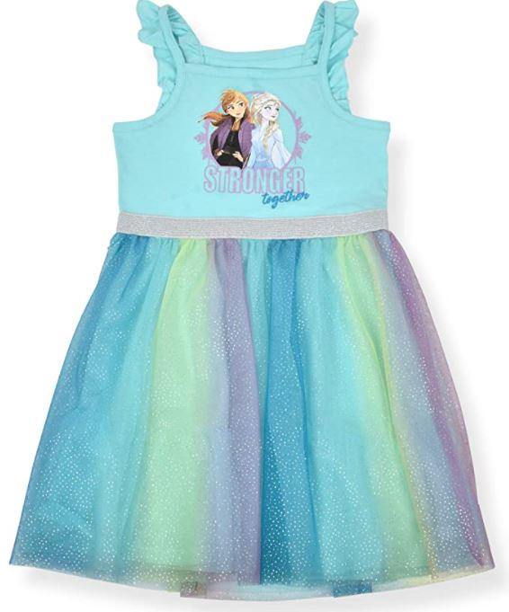Frozen 2 Girl's Stronger Together Dress with Ponytail Holders