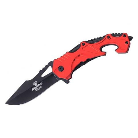 Tactical Red Rescue Style Folding Knife