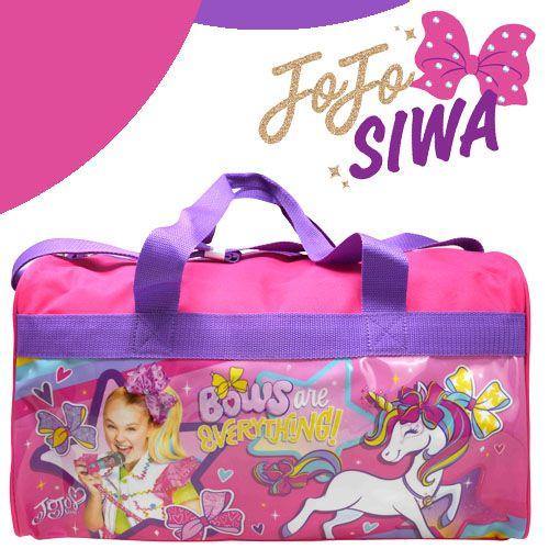 Girls JoJo Siwa 17" Duffel Bag "Bows Are Everything!" Unicorn