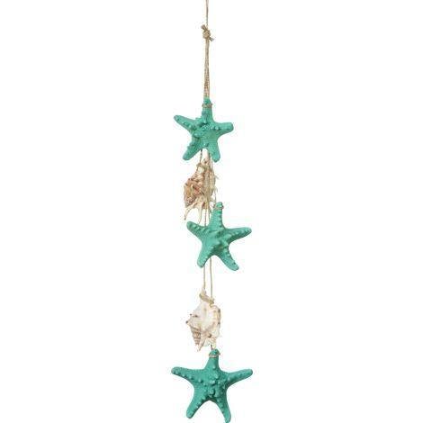 Green Knobby Starfish And Lambis Mobile 24"