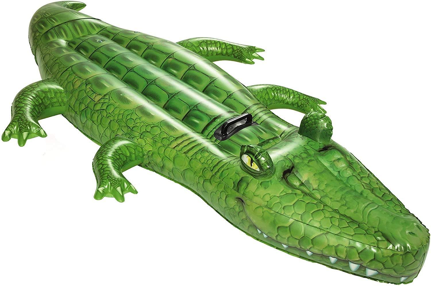 H2O GO! Giant Crocodile Ride-On Water Toy, 80" X 46" Fun Swimming Pool Inflatable Float , for Ages 3+