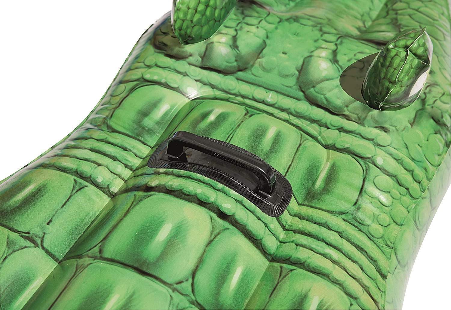 H2O GO! Giant Crocodile Ride-On Water Toy, 80" X 46" Fun Swimming Pool Inflatable Float , for Ages 3+