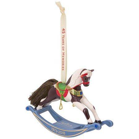 Hallmark Keepsake 2018 Forty-Five Years Of Memories Rocking Horse Porcelain Ornament