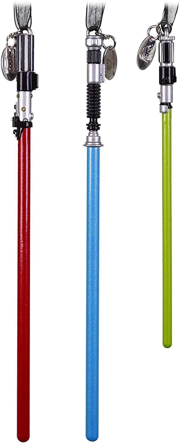 Hallmark Keepsake Christmas 2019 Year Dated Star Wars Darth Vader, OBI-Wan Kenobi and Yoda Lightsabers Ornament, Metal, Set of 3 NEW IN BOX