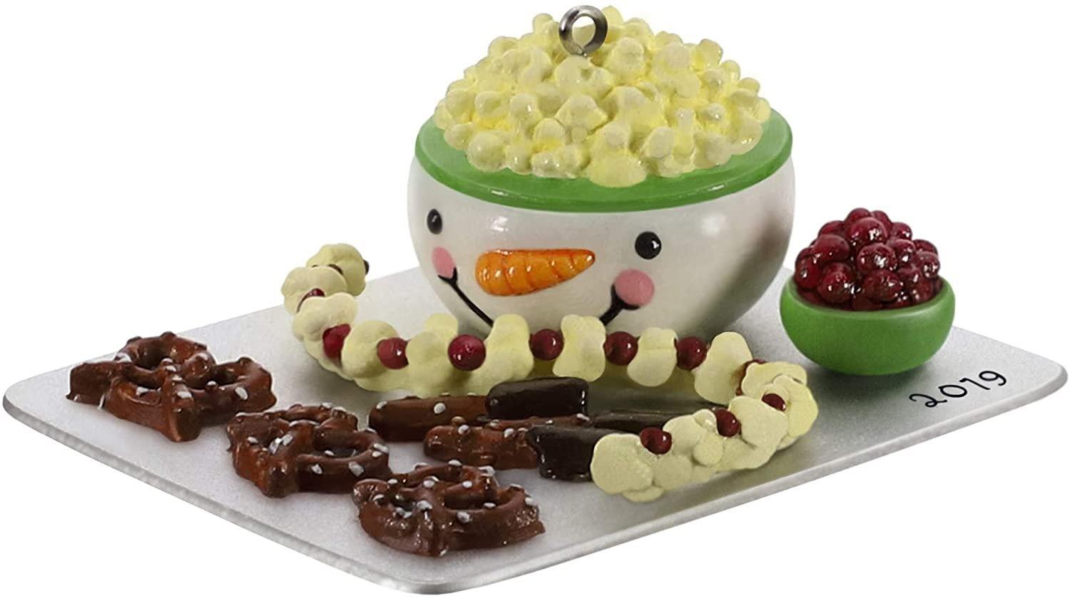Hallmark Keepsake Christmas Ornament 2019 Year Dated Season'S Treatings Snowman Popcorn Bowl New In Box