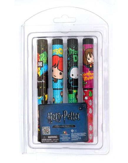 Harry Potter 4 Pack Of Barrel Pens Cute Cartoon