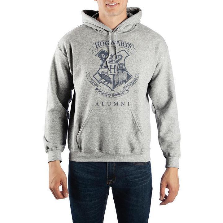 Hogwarts Alumni Harry Potter  Hooded Sweatshirt  Grey  Hthr