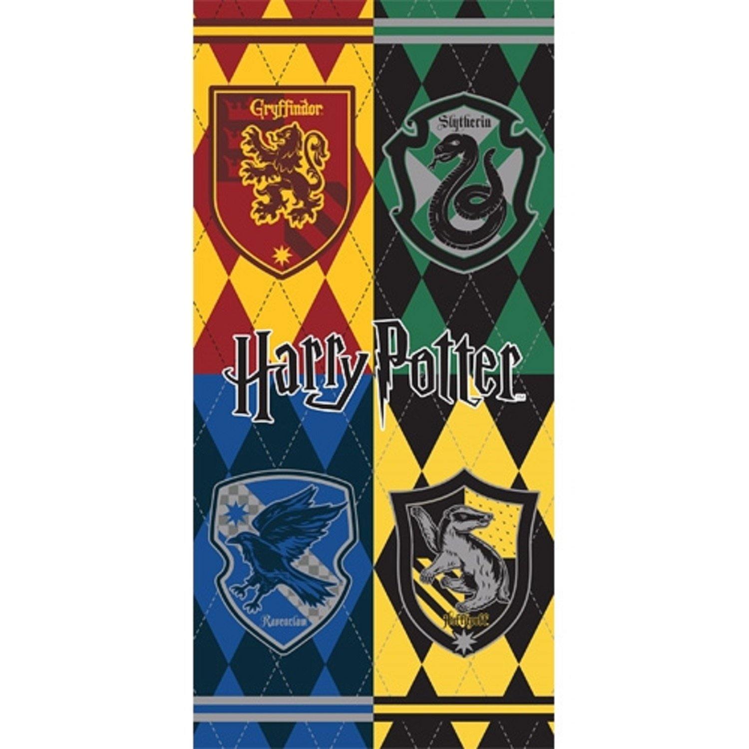 Hogwarts House Crest Beach Towel 28x58
