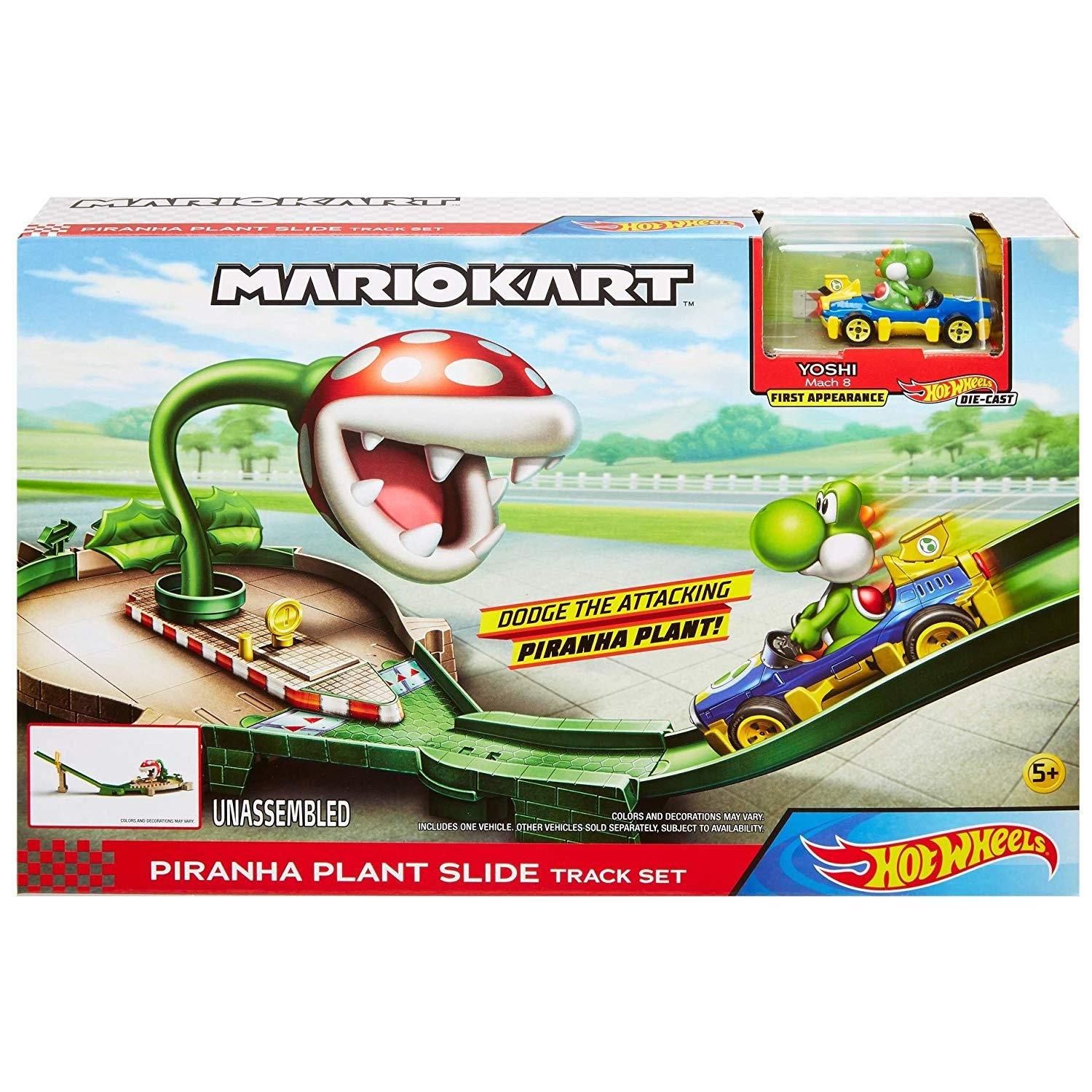 Hot Wheels Mario Kart Track Set Piranha Plant Slide Track