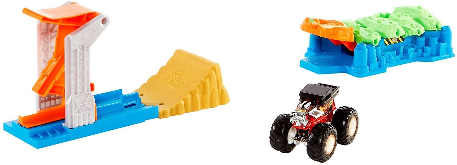 Hot Wheels Monster Trucks Launch and Bash Playset
