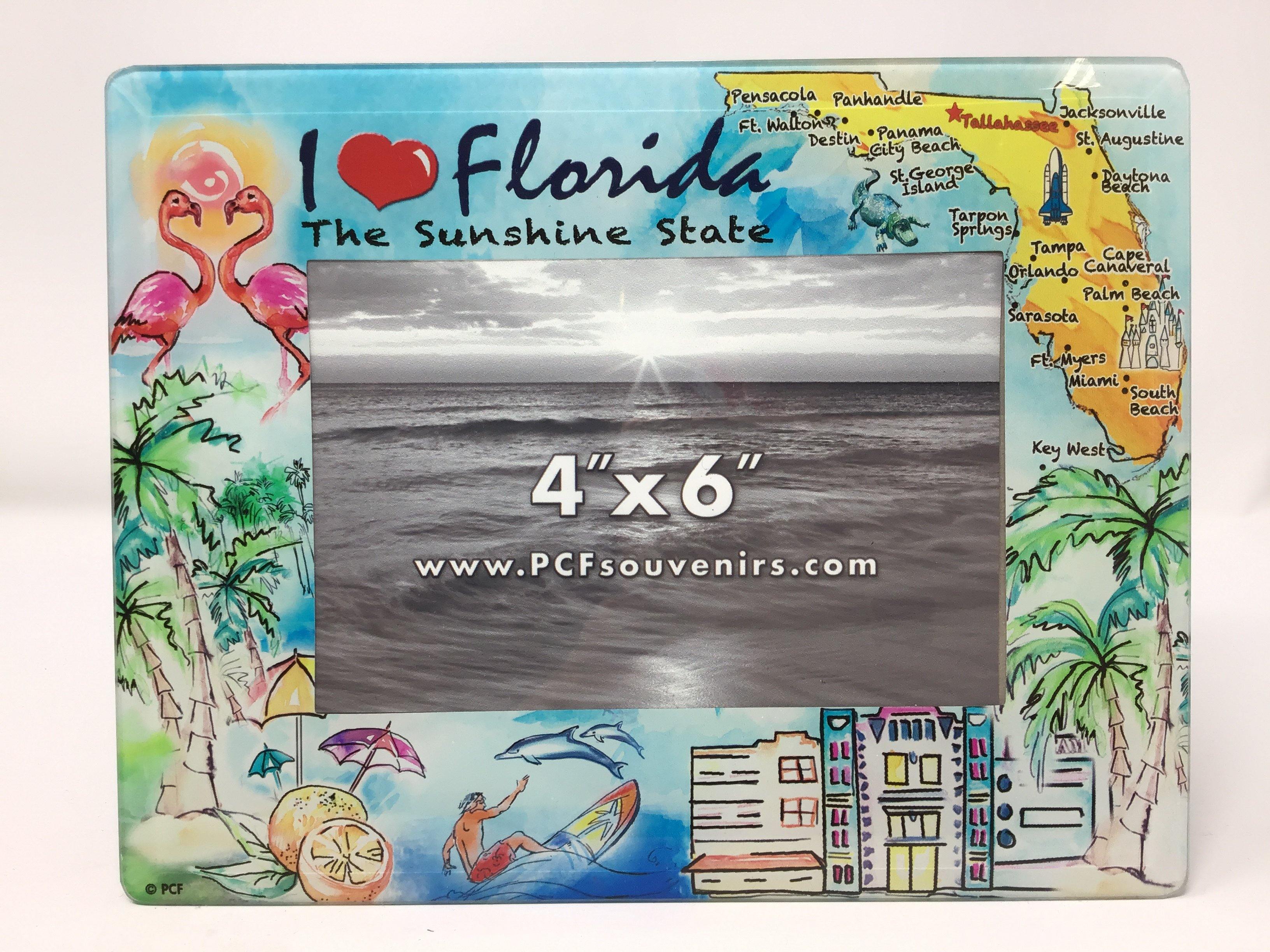 I Love Florida Glass Photo Frame 4X6"