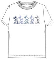 Disney Mickey Mouse Over The Years Sketch Youth White Tee