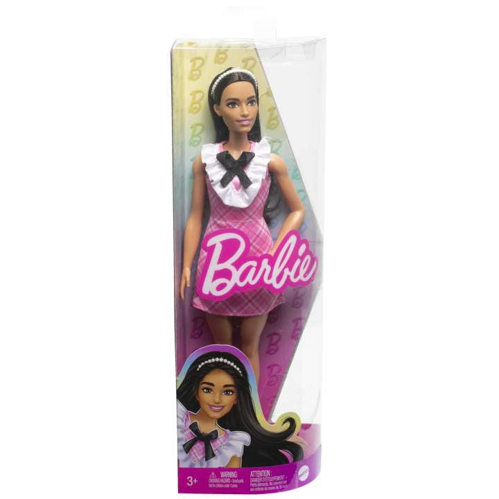 Barbie Fashionistas Doll #209 With Black Hair And A Plaid Dress