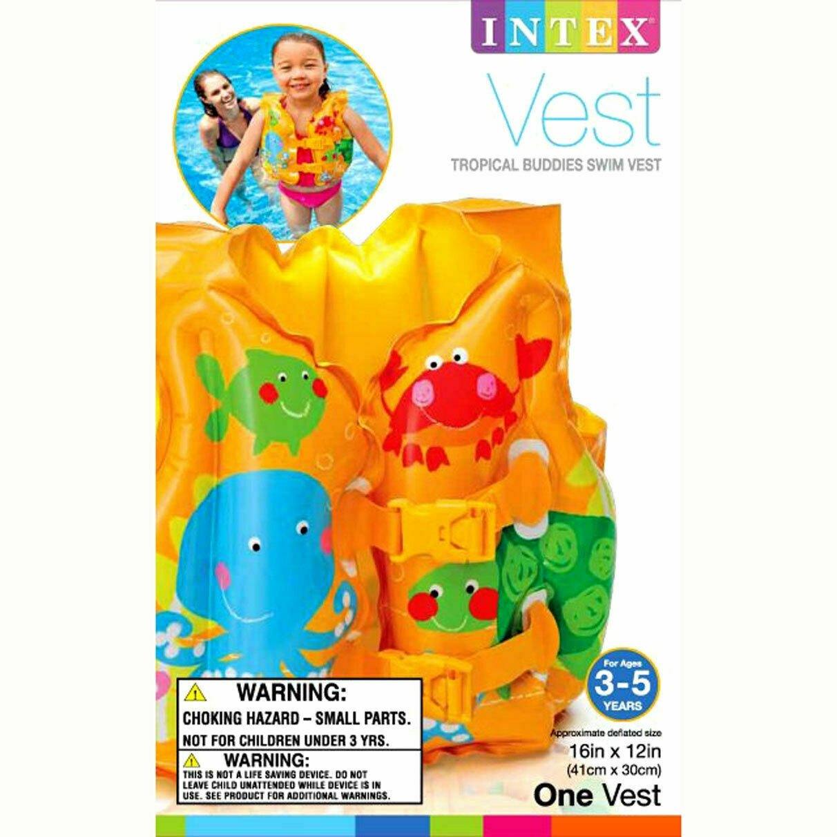 Inflatable Tropical Buddies Swim Safe Vest Baby Toddler Kid