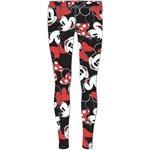 Junior Minnie Mouse All Over Print Leggings, Red Black