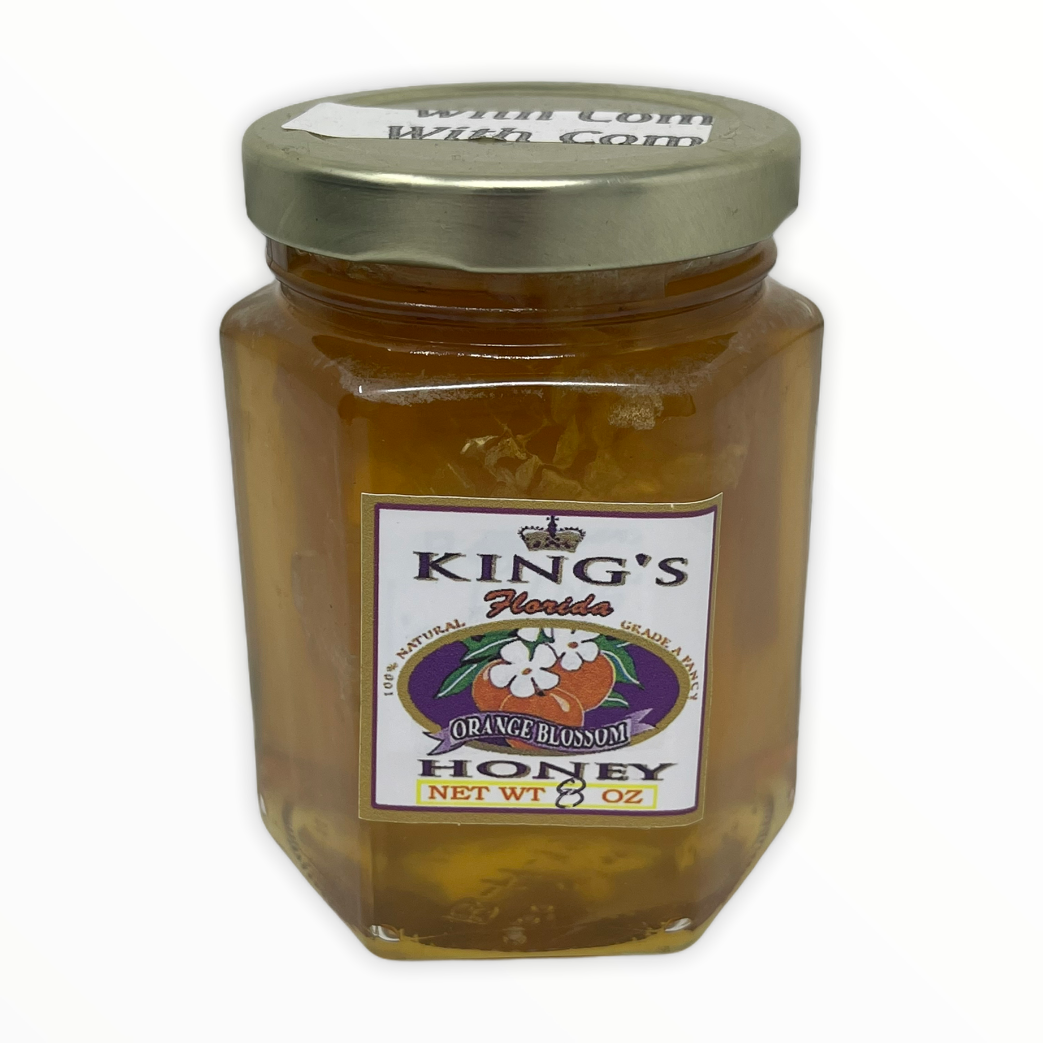 Kings Orange Blossom Honey with Comb 8oz