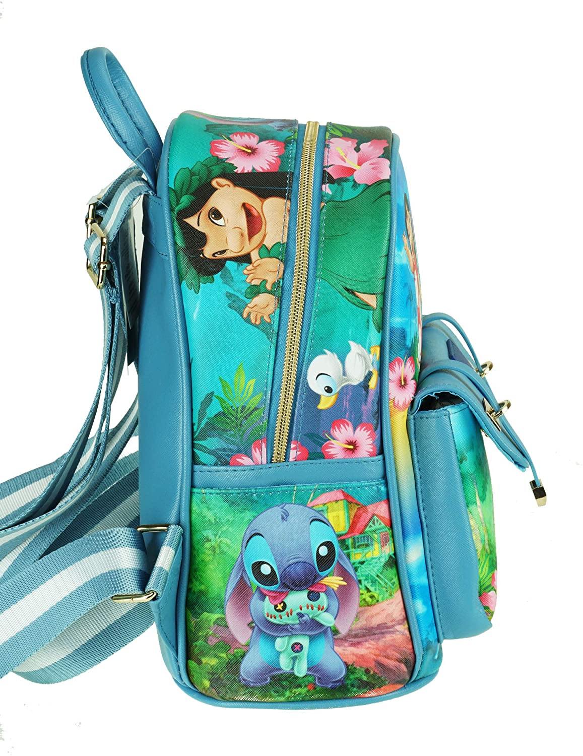 Lilo & Stitch 11" Vegan Leather Mini Backpack Large print