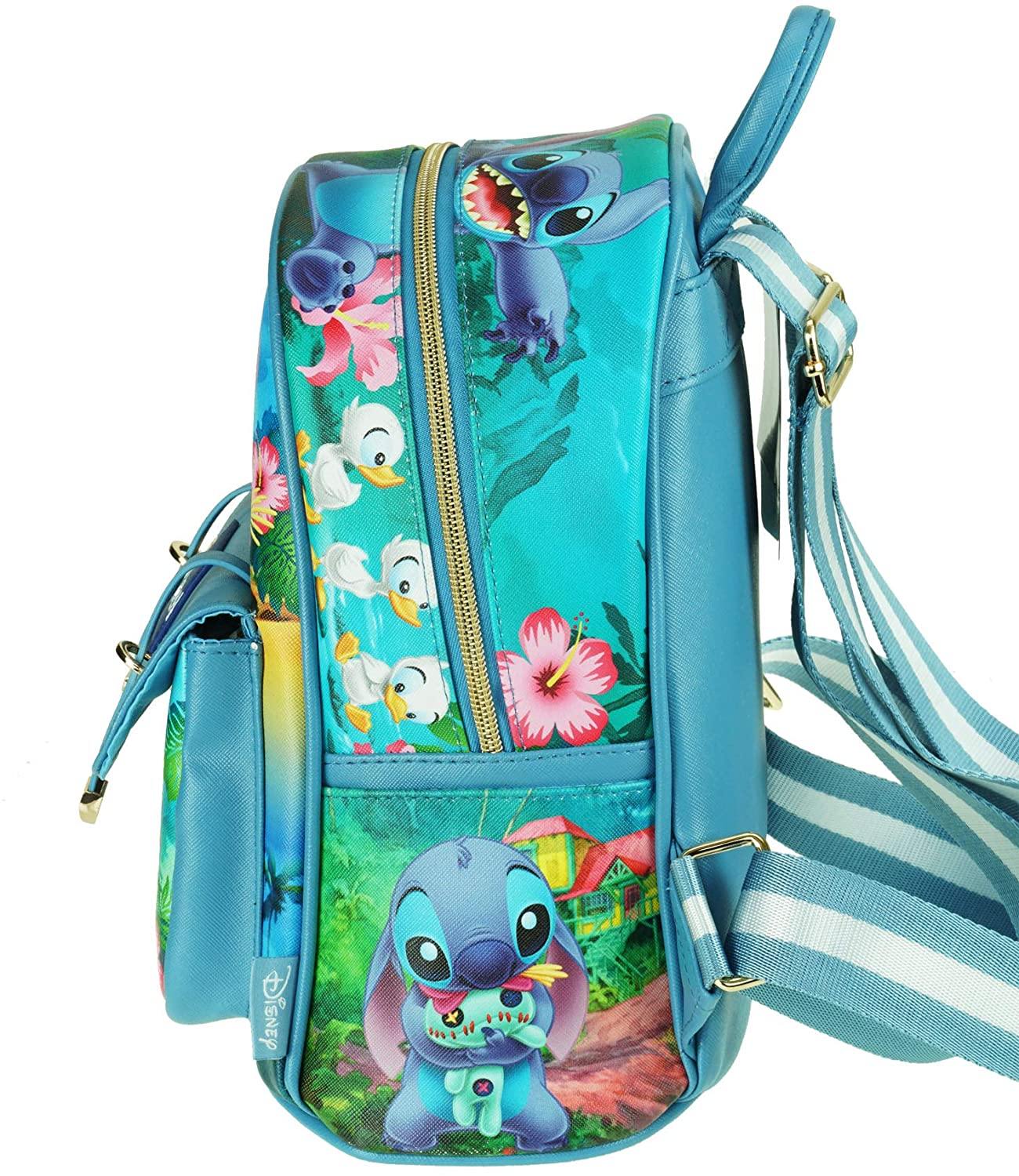 Lilo & Stitch 11" Vegan Leather Mini Backpack Large print
