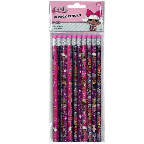 Lol Surprise!  Kids Collectible 10 Pack Wood Pencils In Poly Bag