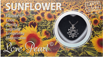 Love Pearl Necklace Sunflower Charm