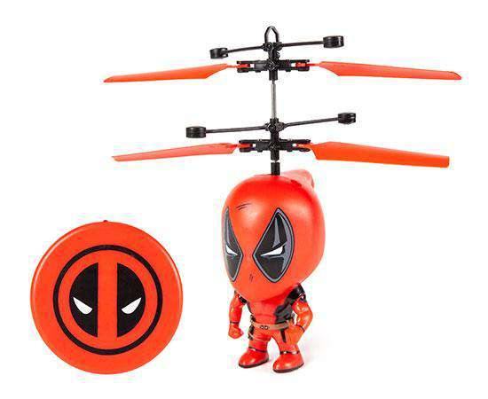 Marvel Licensed Deadpool Flying Figure IR UFO Big Head Helicopter