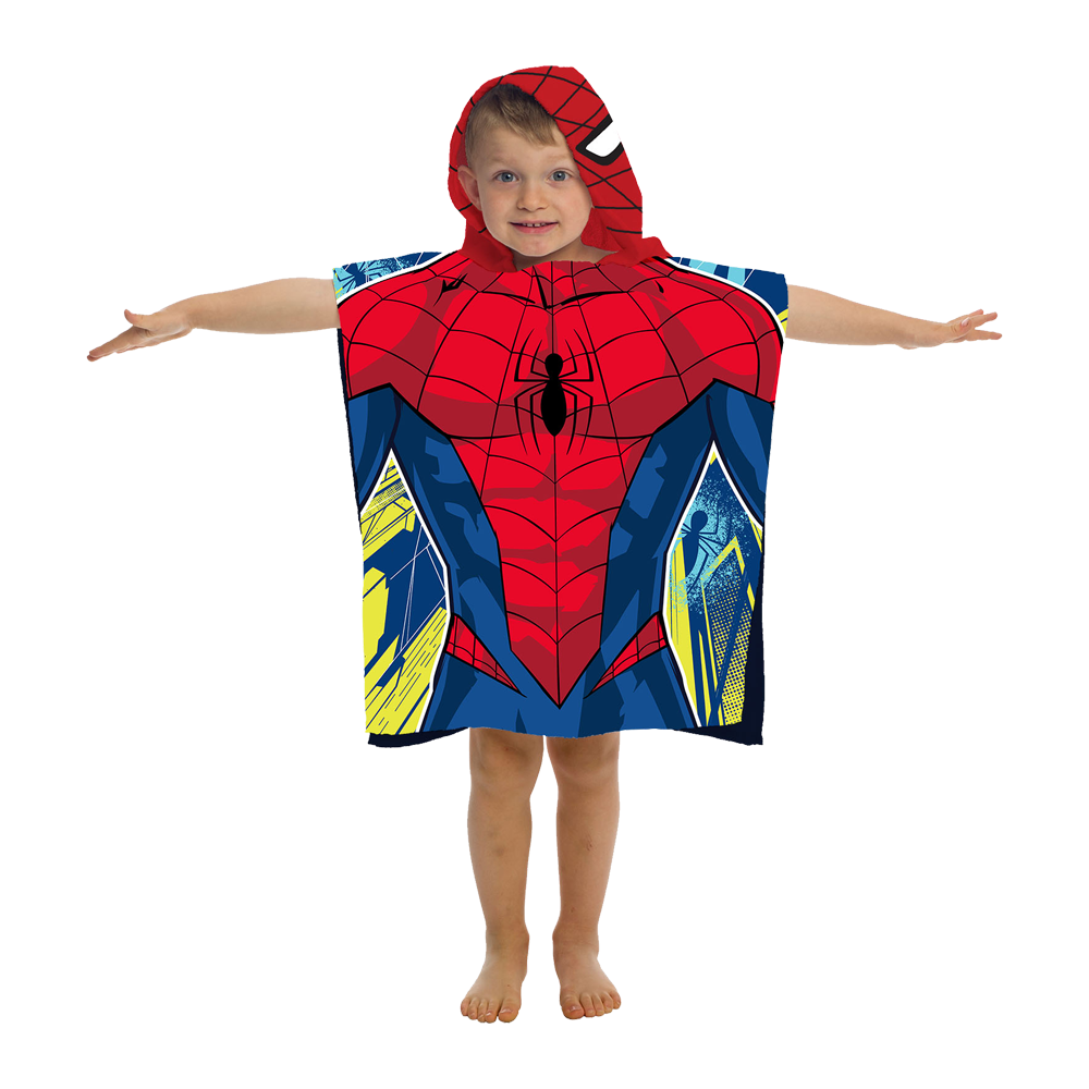 Marvel Spiderman Kids Hooded Poncho Towel