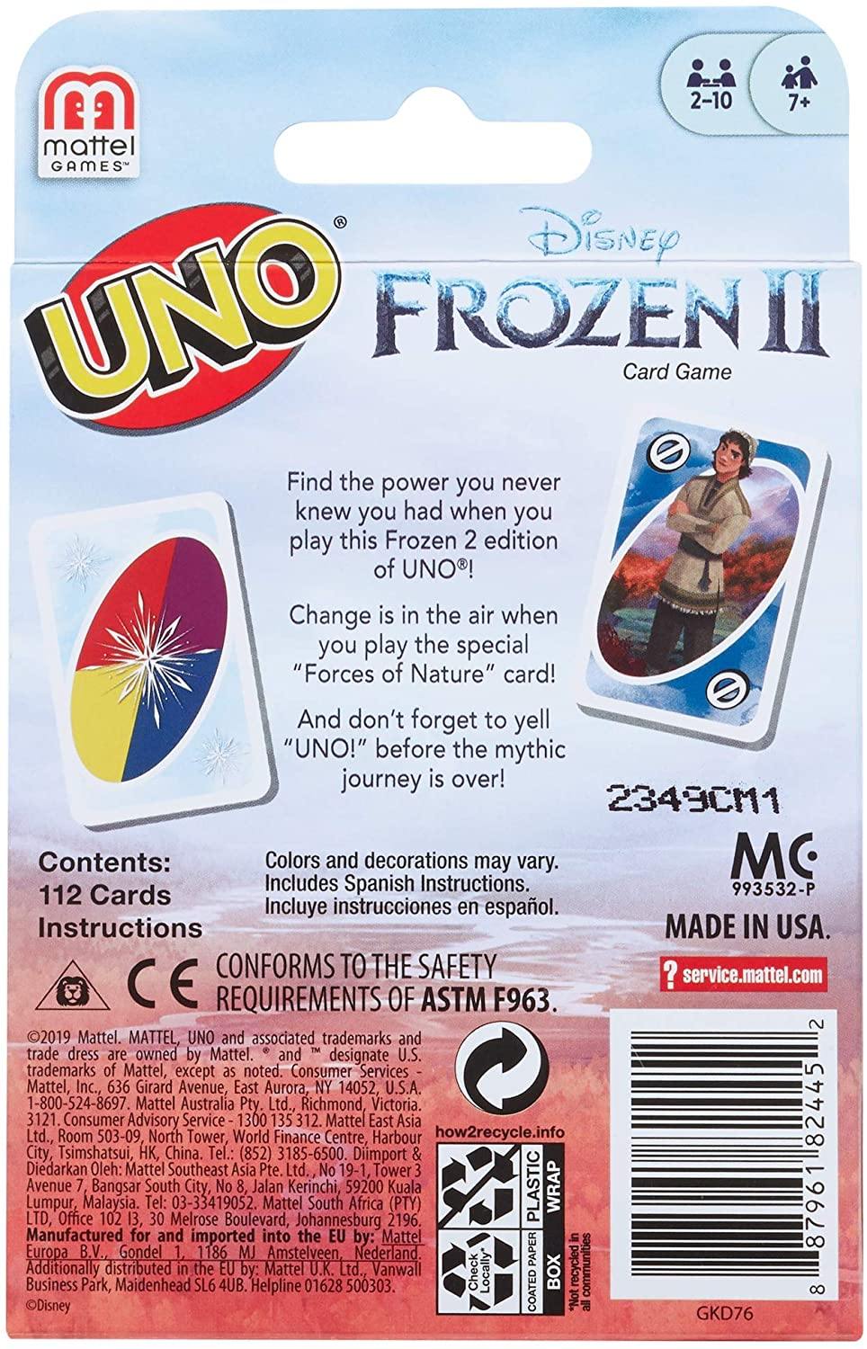 Mattel Disney Frozen 2 Themed UNO Card Game