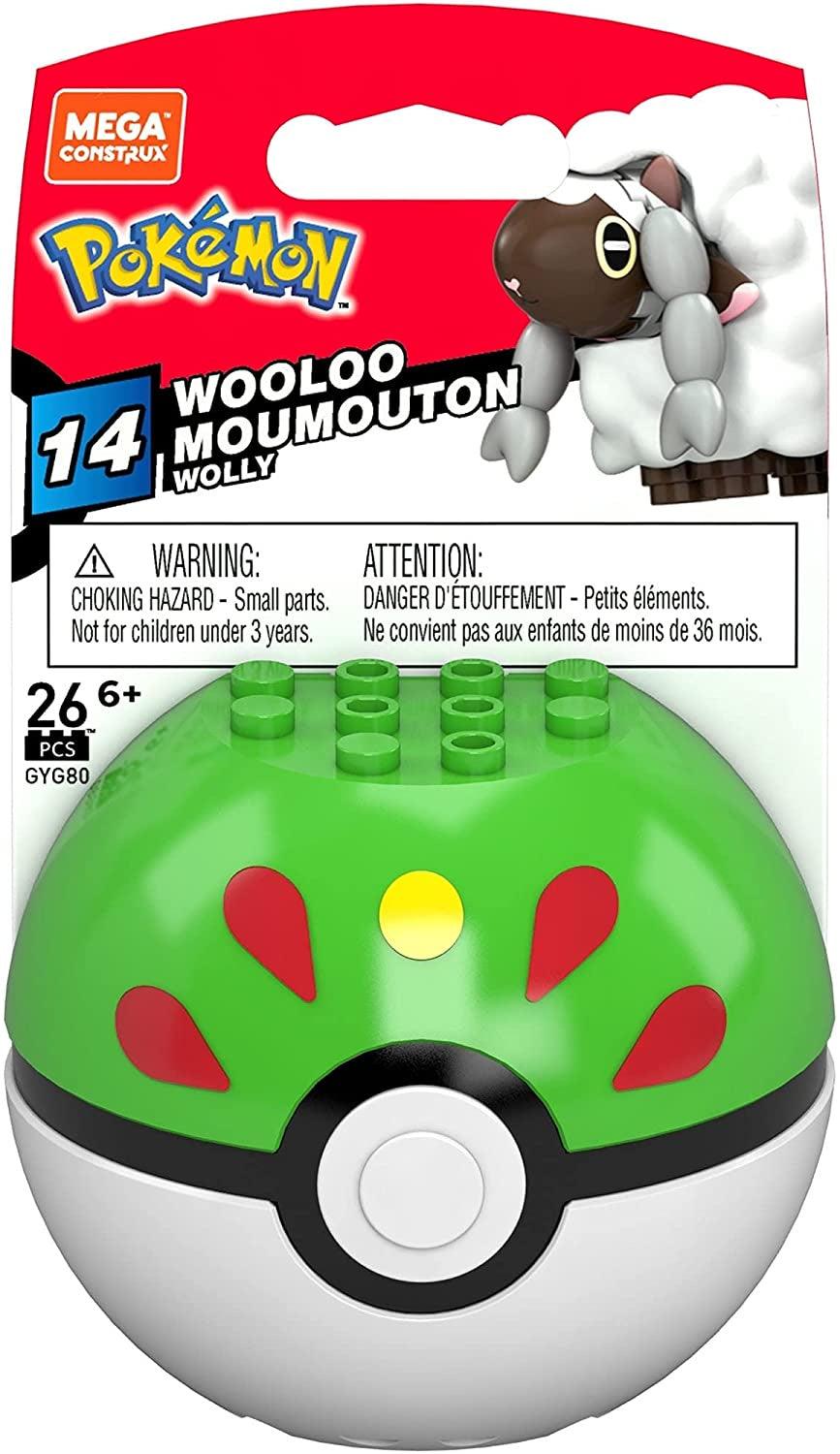 Mega Construx Pokemon Wooloo Poke Ball Building Set