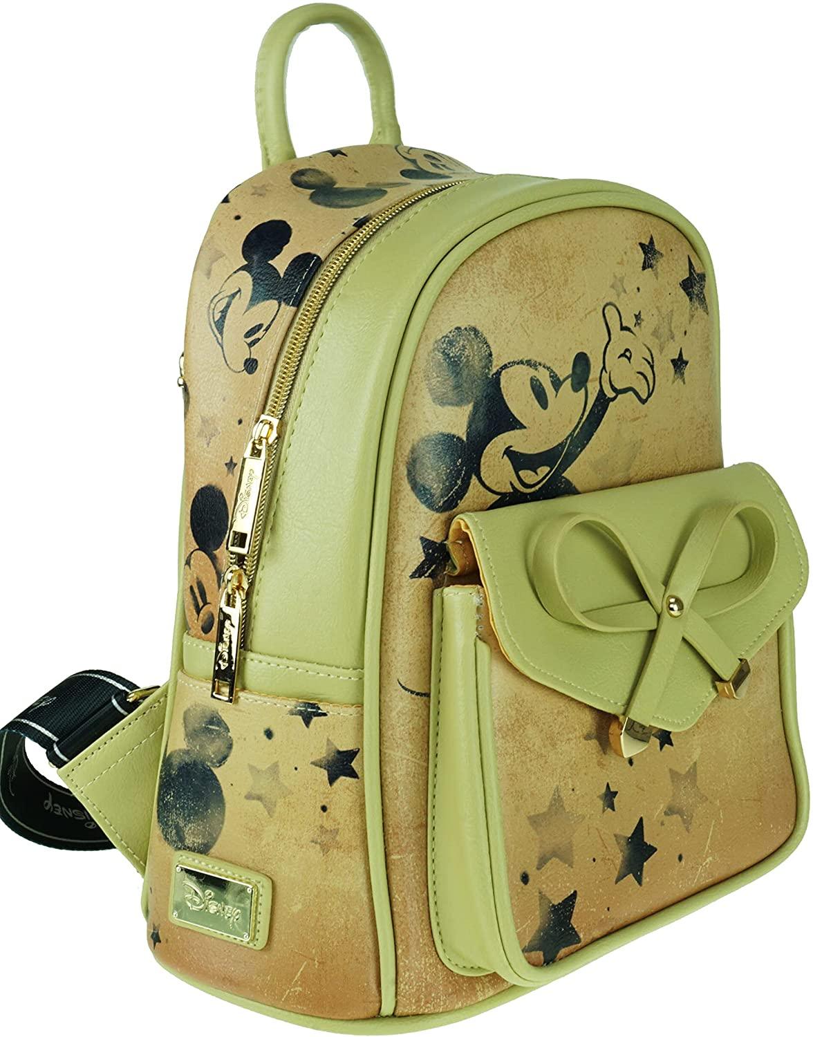 Mickey Mouse 11" Vegan Leather Mini Backpack- Ribbon