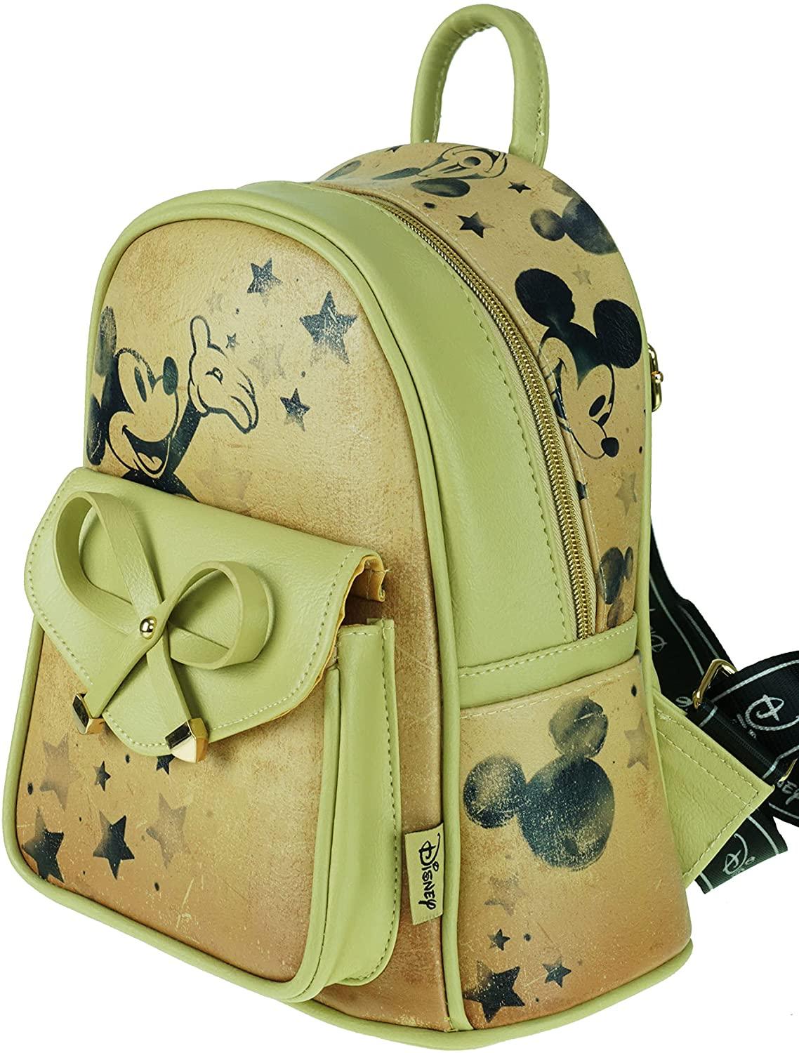 Mickey Mouse 11" Vegan Leather Mini Backpack- Ribbon