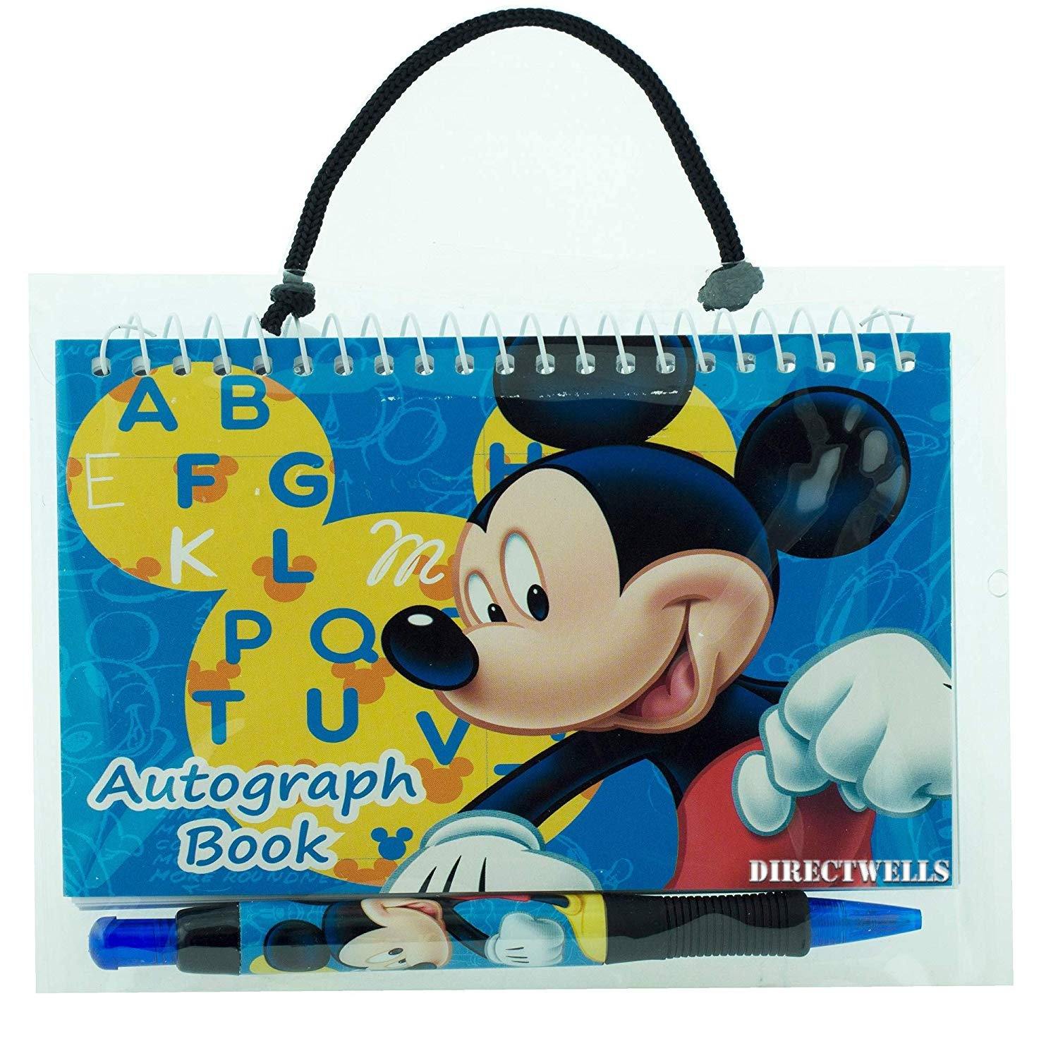 Mickey Mouse Blue Autograph Book With Pen