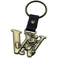 Mickey Mouse " W " Metal Keychain