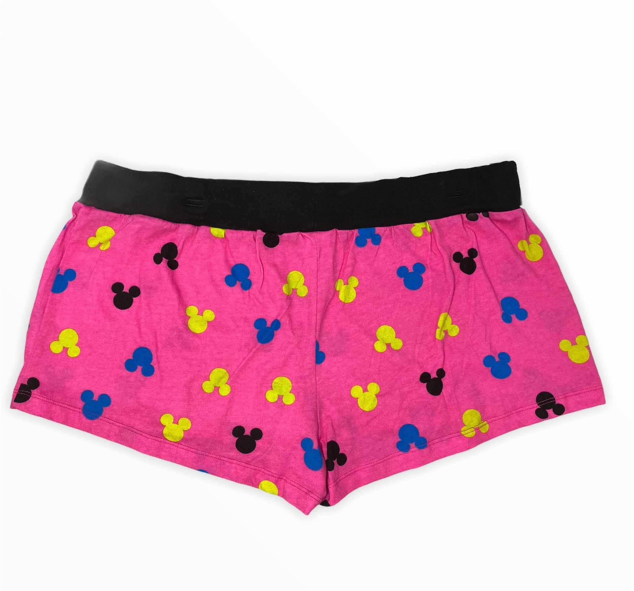 Mickey Pajama Shorts Hot Pink with Colorful Mickey