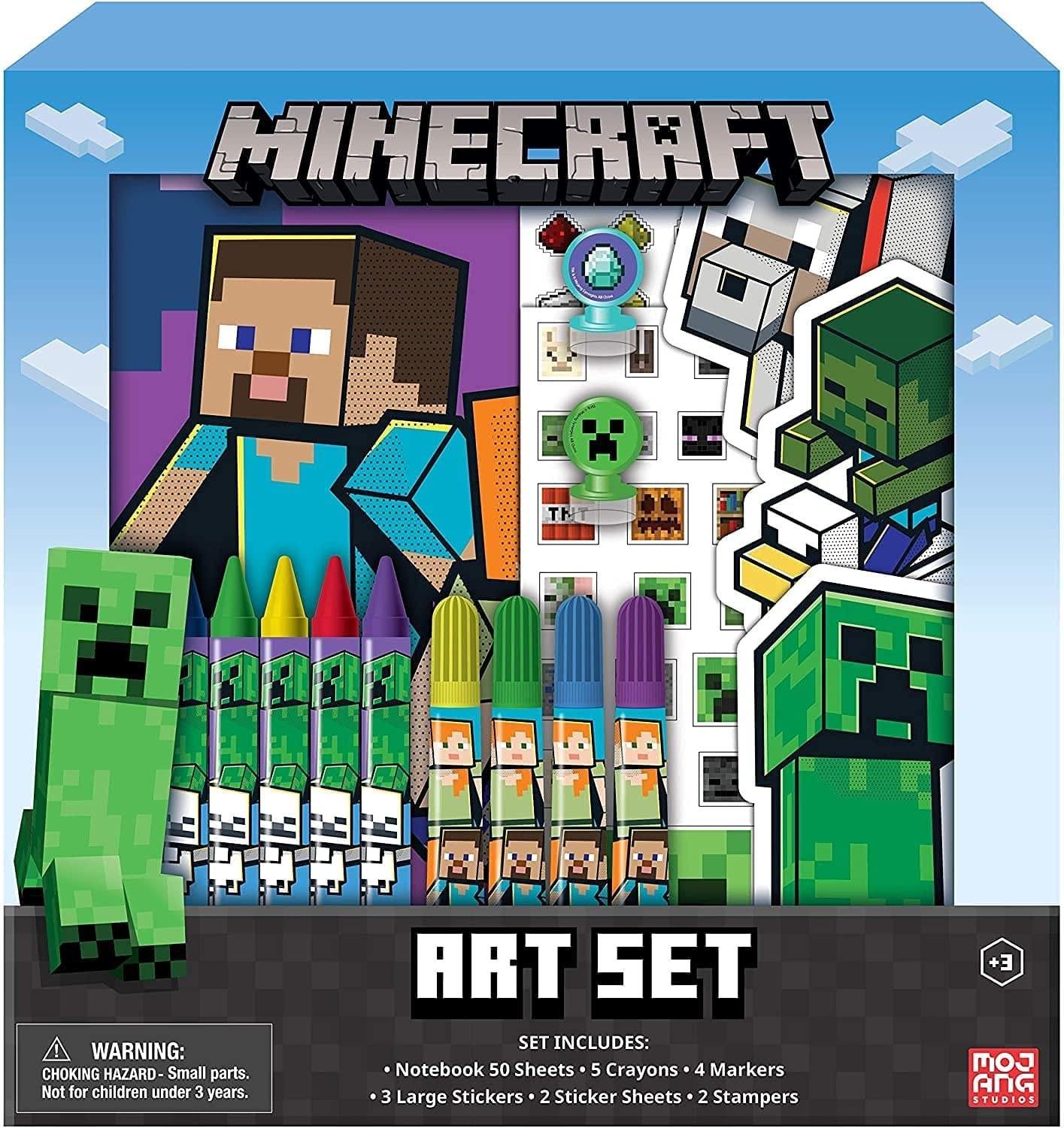 Minecraft Kids Coloring Art Set with Stickers and Stampers