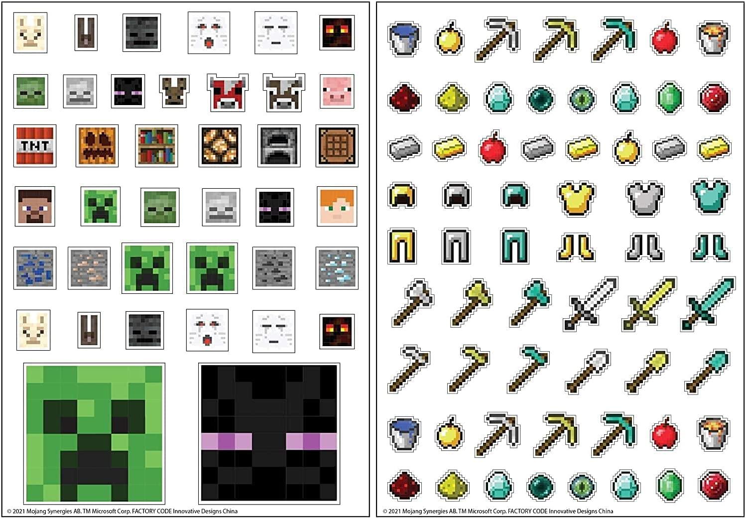 Minecraft Kids Coloring Art Set with Stickers and Stampers