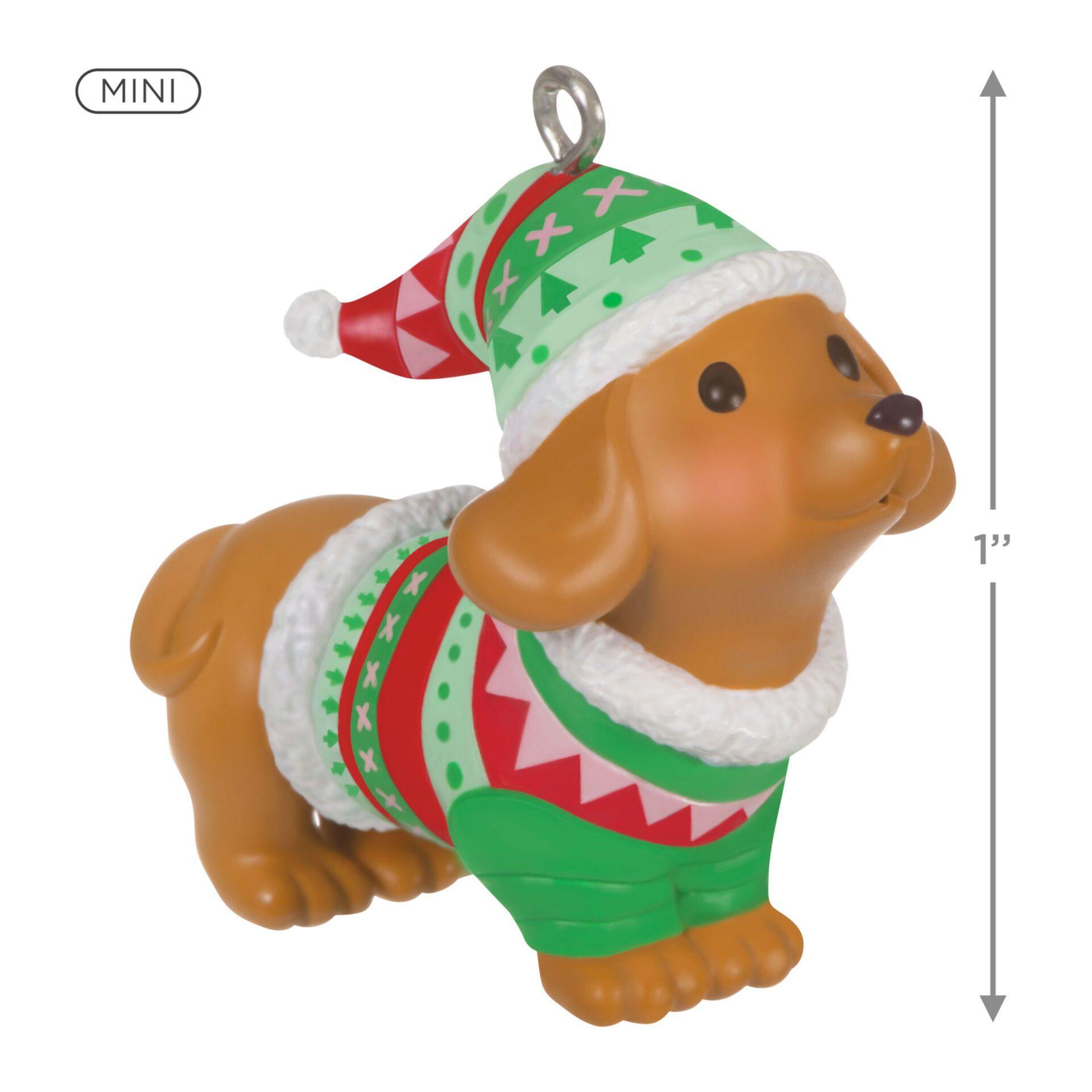 Mini Dressed Up Dachshund Ornament 1"