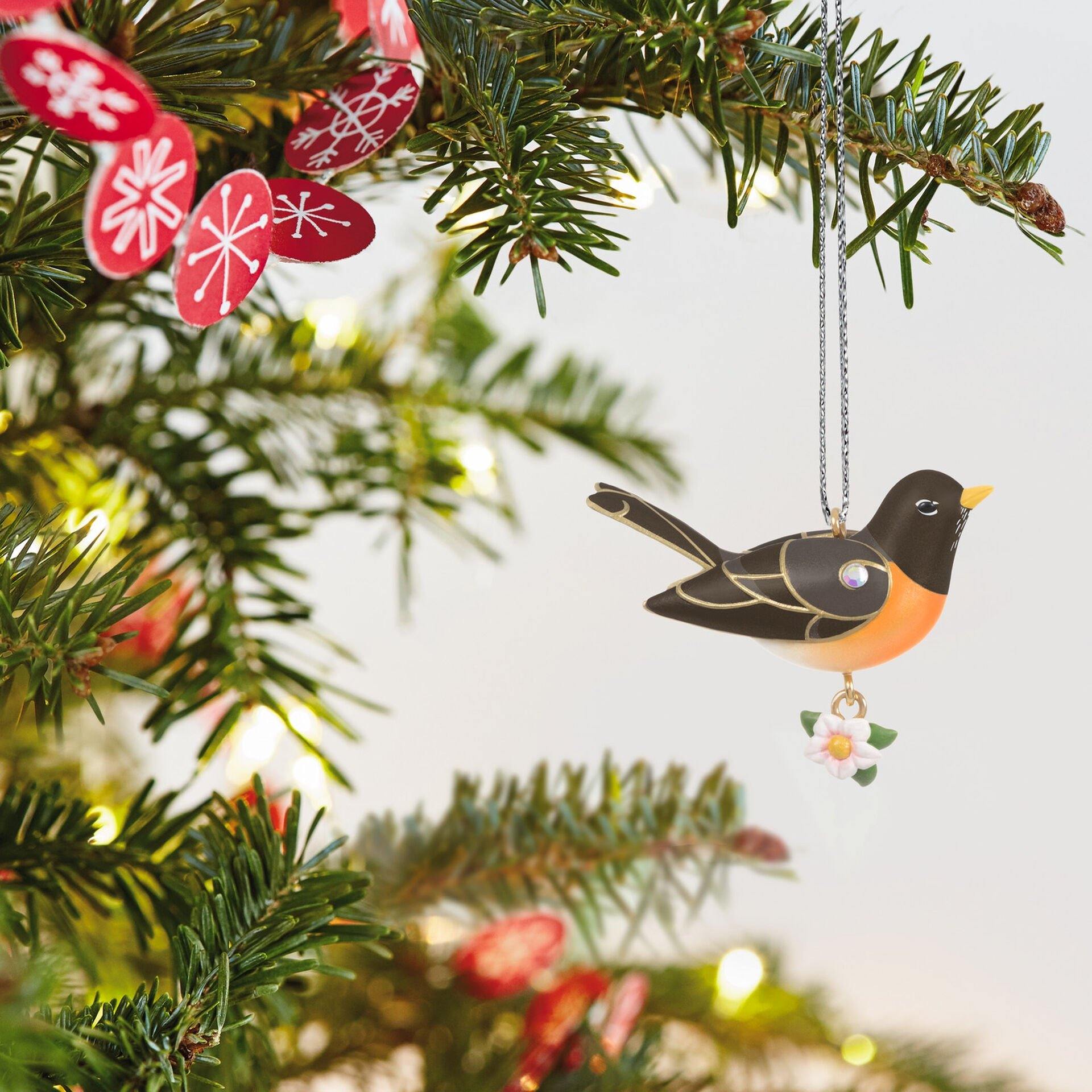Mini Spring Robin Ornament, 1.16"