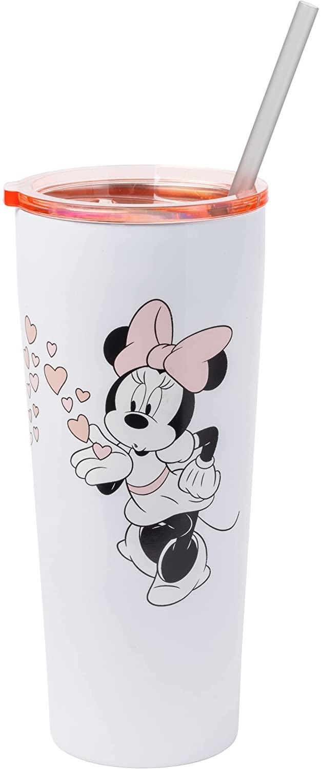 Minnie & Mickey Blowing Kiss Hearts Stainless Steel Tumbler