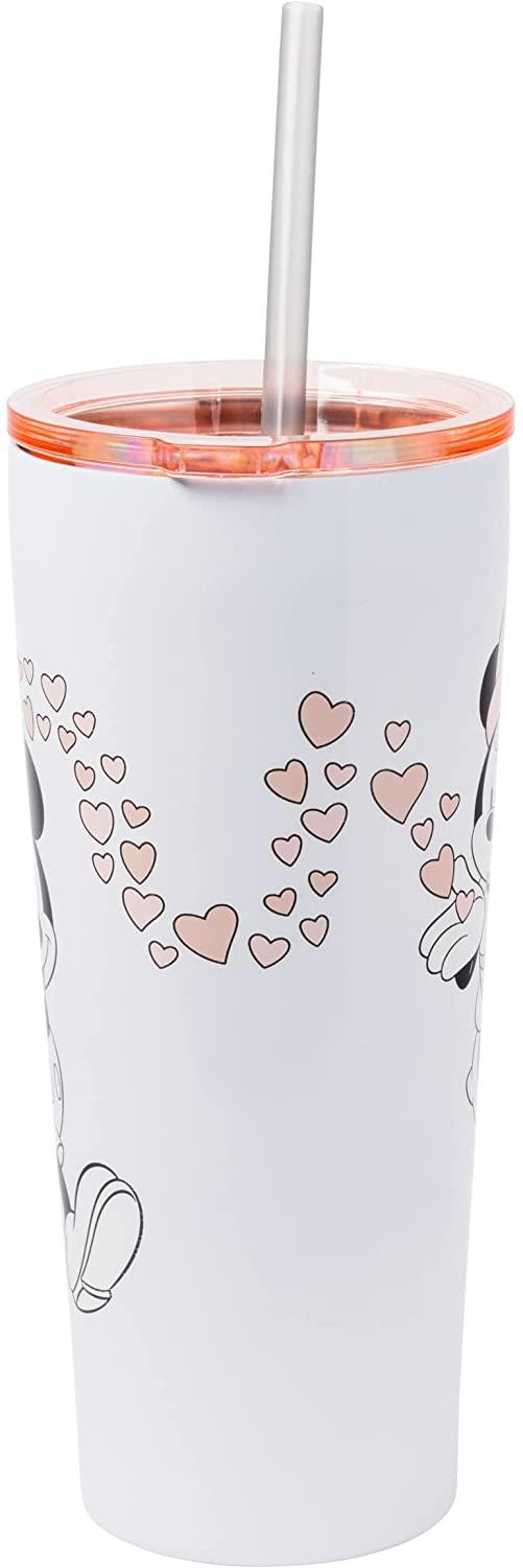 Minnie & Mickey Blowing Kiss Hearts Stainless Steel Tumbler
